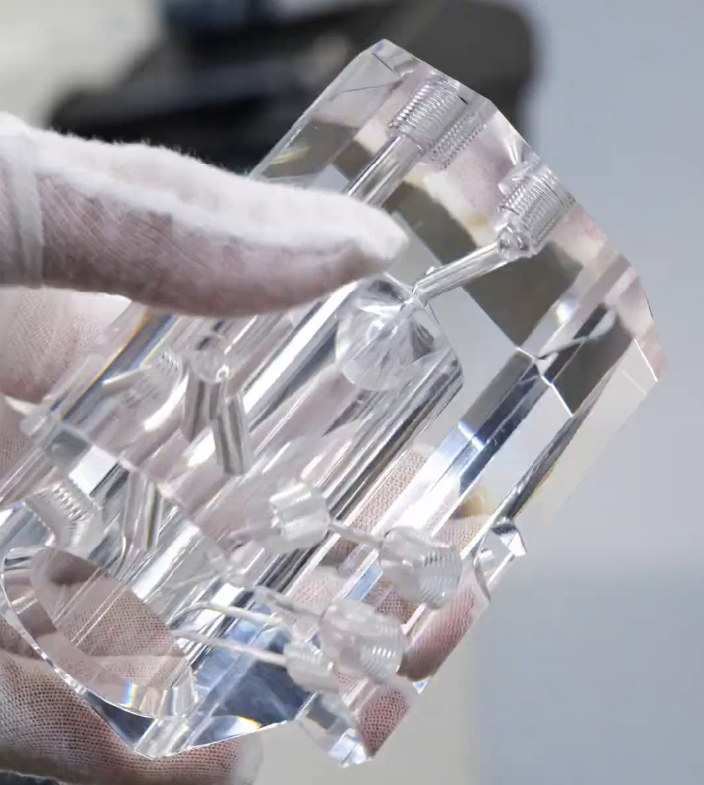 Custom CNC Machined PMMA Microfluidic Integrated Module