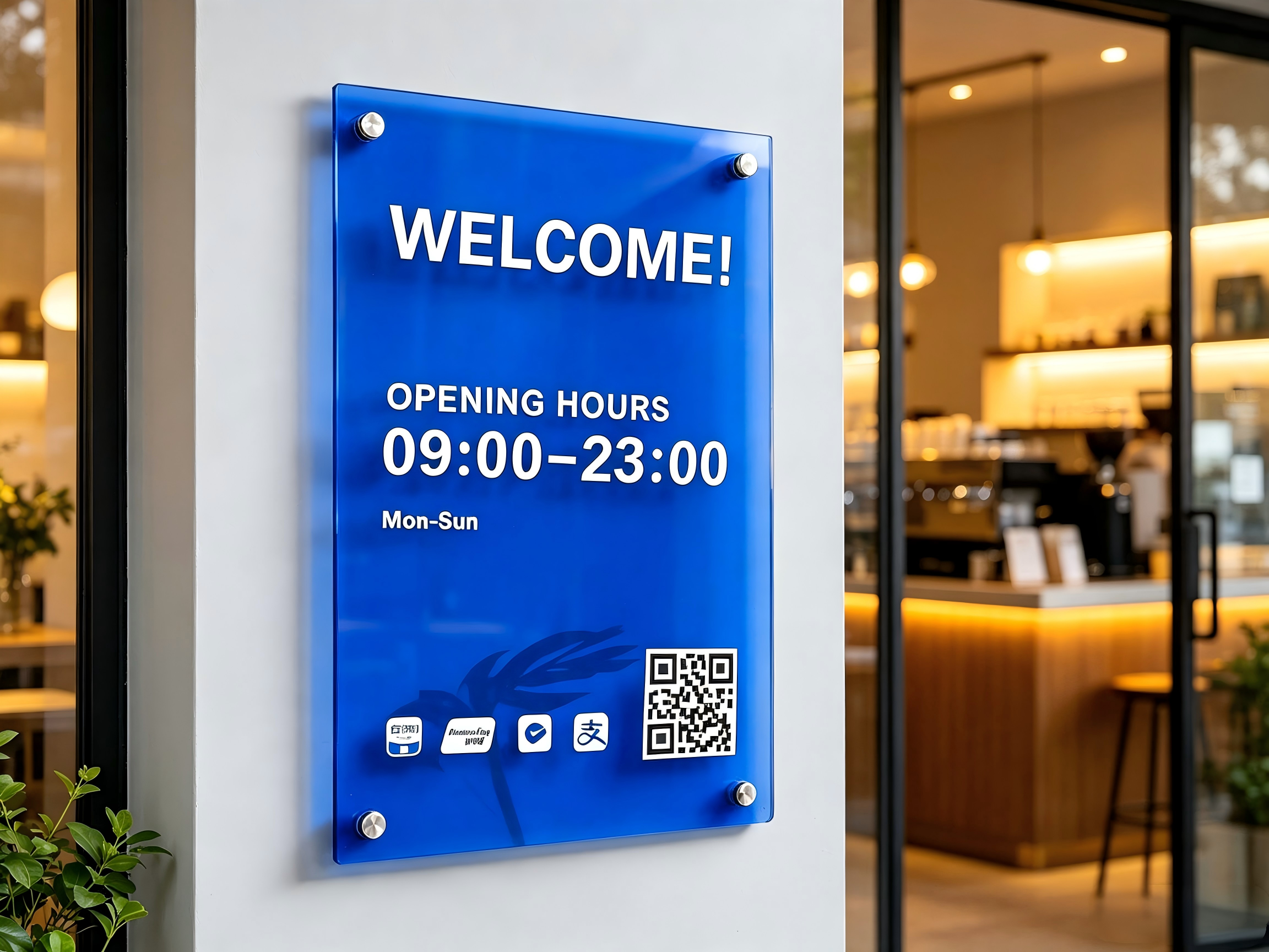 Acrylic Business Sign — application