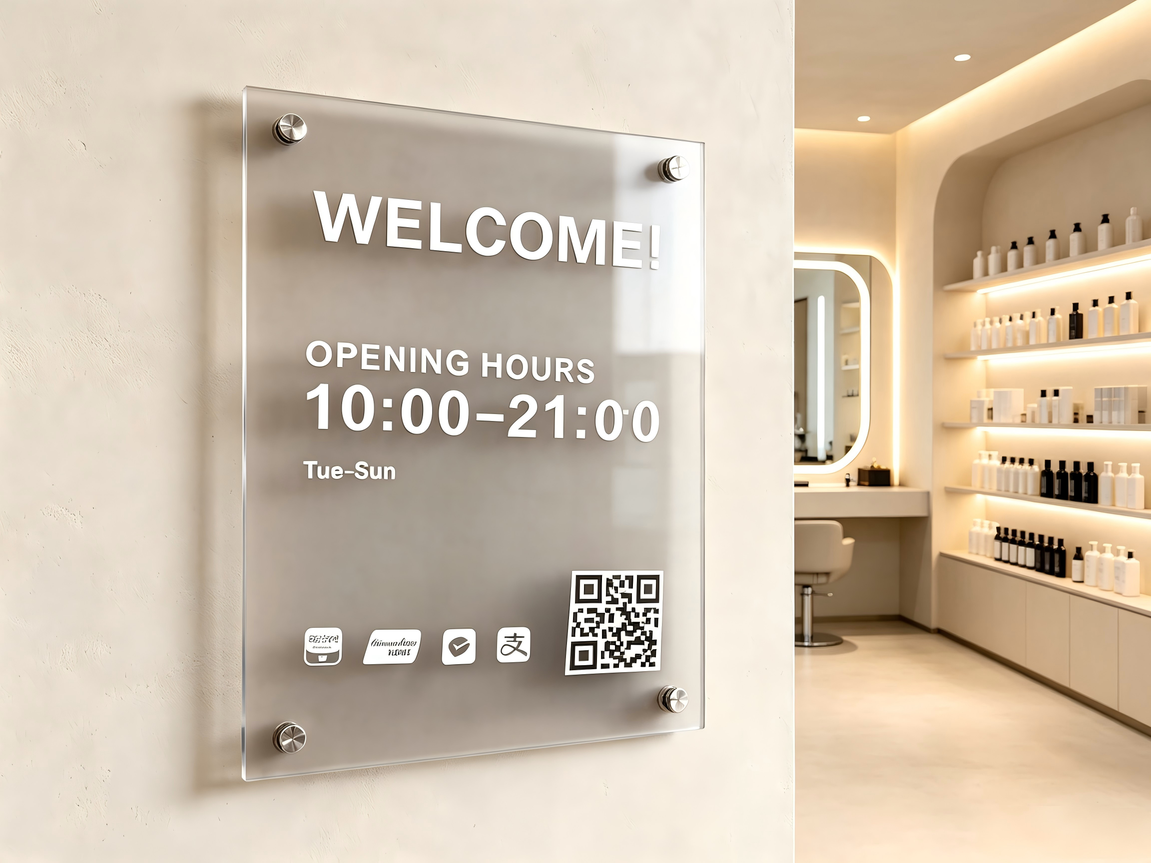 Acrylic Business Sign — application